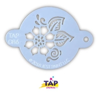 TAP Stencil 086 Henna Full Flower with Leaves TAP Stencil 086 Henna Full Flower with Leaves
